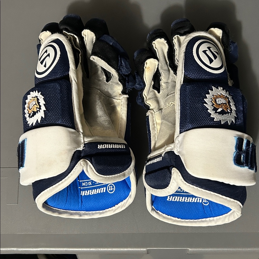 Warrior Junior Icemen size 12 Covert Blue and White Gloves - Picture 2 of 6